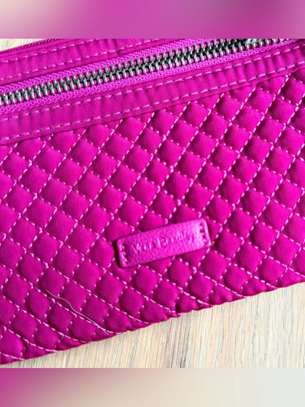 Vera Bradley Hot Pink Quilted RFID Zip Around Wristlet Wallet